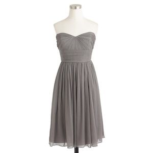 J. Crew Marbella silk chiffon graphite dress